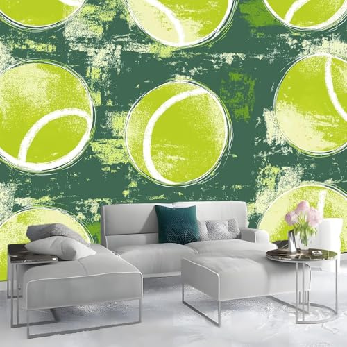 Fototapete Selbstklebend Tennis 3D Effekt Foto Tapete Sport 150x105 cm Seidenstoff Wandtapete Wohnzimmer Schlafzimmer Bildtapete für Wand Deko A-2403
