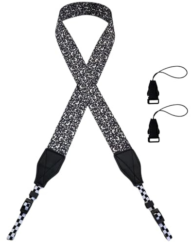 1.5 Wide Adjustable Camera Strap - Vintage Cute Neck Strap for Photographers - Secure Quick Release Crossbody Strap for DSLR, Mirrorless & Film Cameras