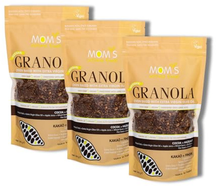 Whole Grain Granola High Fiber Vegan Healthy Snack Granola Oats Cereal Breakfast Snacks 360 gram 12.69 ounces 3 Pack (Cocoa-Hazelnut)