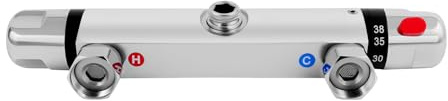 Einstellbarer Duschthermostat, Aufputzmontage, Duscharmatur mit 38 °C-Sicherheitsknopf, Thermostat-Duschmischer, Messing