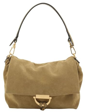 Abro Leder Schultertasche Leather Suede Shoulder Bag Temi Mud khaki