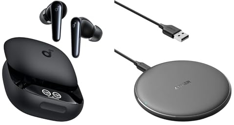 soundcore Liberty 4 Pro by Anker with Wireless Charger, Noise Cancelling Wireless Earbuds, PowerWave Pad Upgraded 10W Max, 7.5W for iPhone 11, 11 Pro, 11 Pro Max, Xs Max, XR, XS, X, 8, 8 Plus