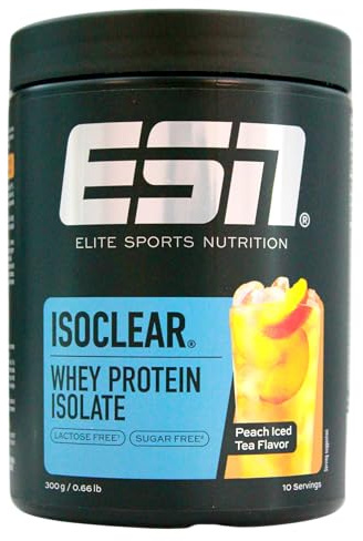 ESN Isoclear Whey Isolate Peach Iced Tea flavor Getränkepulver, (1 x 300g Dose)