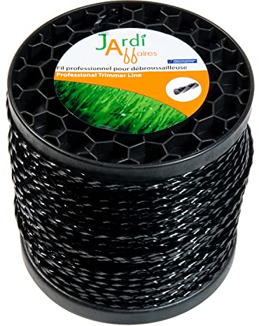 Jardiaffaires Bobina di filo professionale intrecciato per decespugliatore, spessore 3 mm, lunghezza 160 metri