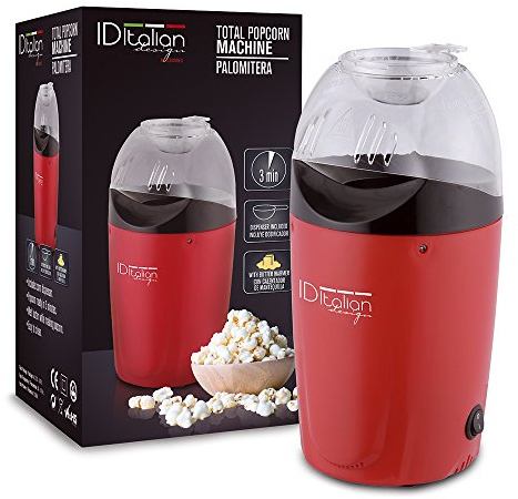 ID Italian IDECUSWEET03 PALOMITERA Popcorn Machine, 1200w-IDECUSWEET03, Rojo