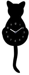 Pylones Uhr, Katze, Schwarz