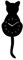 Pylones Uhr, Katze, Schwarz
