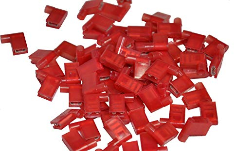 Winkelflachsteckhülsen rot Flachsteckhülsen 90° Winkel Kabelschuhe Kabelverbinder (rot - 50 Stück)