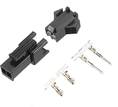 sourcing map 50 Paire 2.54mm 2 Pin Noir Plastique Mâle Femelle JST-SM Housing Crimp Terminal Connecteur