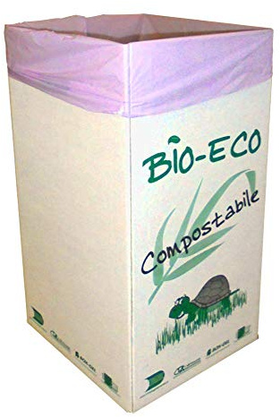 IMBALLAGGI ALIMENTARI Lot de 5 boîtes à déchets en carton + 20 sacs compostables biodégradables pour tri sélectif