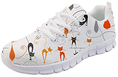 POLERO Sneaker Zapatillas de Deporte Gatito para Dama Mujer con Cordones 38 Talla Europea