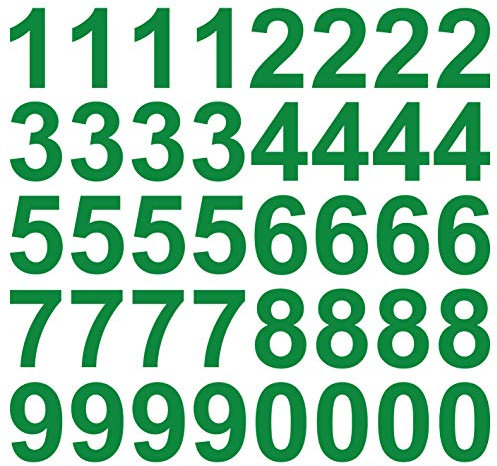 kleb-Drauf | 40 Zahlen, Höhe je 10 cm | Grün - matt | Autoaufkleber Autosticker Decal Aufkleber Sticker | Auto Car Motorrad Fahrrad Roller Bike | Deko Tuning Stickerbomb Styling Wrapping