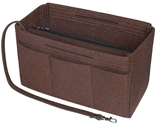 Soyizom Filz Tote Handtasche Purse Organizer 2in1 Tasche Tote Insert Bag in Tasche Handtasche Liner Tote Organizer Bag Pouch (Kaffee,Large)