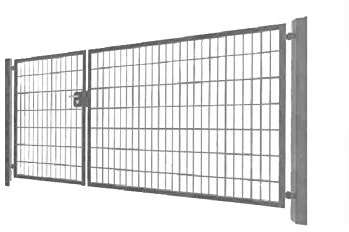 Einfahrtstor Gartentor Tor Hoftor 2-flügelig asymmetrisch verzinkt 300cm x 103cm inkl. Pfosten