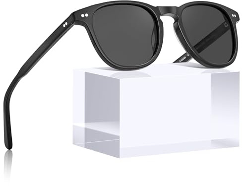 CARFIA Kleine Polarisierte Damen Sonnenbrille mit Brillenetui Vintage Acetatrahmen für Schmale Gesicht Jugendliche