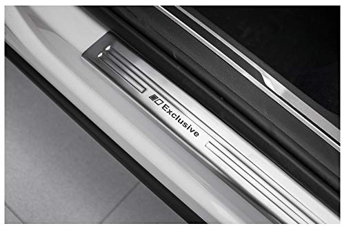 tuning-art EX128 Edelstahl Einstiegsleisten Set passend für VW Tiguan 2 AD1 2016-2024, Farbe:Silber