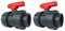 well2wellness PVC Robinet Vanne à Boisseau sphérique avec 2 connexions 50 mm - poignée Rouge - 2 pièces