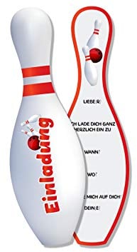 Friendly Fox Einladung Bowling, 12 Einladungskarten Bowling zum Geburtstag, Einladung Kindergeburtstag Kegel Bowling