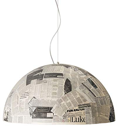 Pop-Art-Lampe, moderne Aufhängung, Kuppel, 1 Licht, Durchmesser 60 cm, aus Metall, mit Zeitungsfunktion, hergestellt in Italien