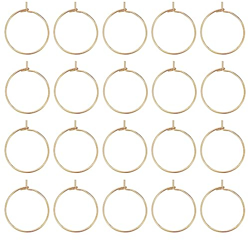 UNICRAFTALE 20 pcs 20mm 304 en Acier Inoxydable Créoles Boucle D'Oreille Résultats Verre à Vin Charmes Conclusions Or D'Oreille Vin Conclusions pour DIY Boucle D'Oreille Fabrication de Bijoux