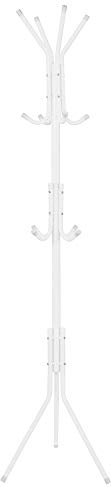 SPRINGOS porte-manteau sur pied blanc, stable, 177 cm, 12 crochets, support métallique robuste pour vêtements, idéal maison, bureau, magasin, léger, embouts anti-dérapants, charge max 16 kg