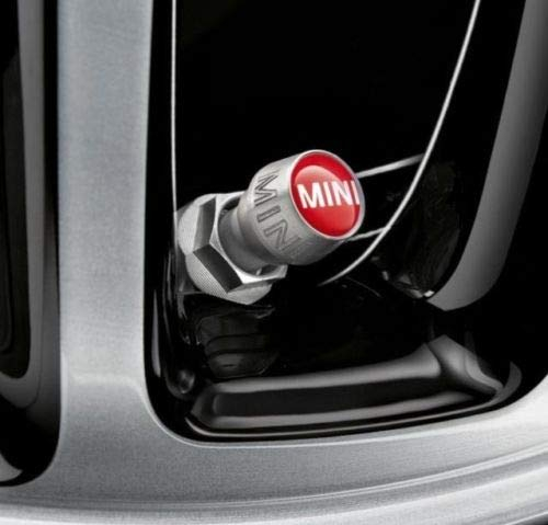 MINI Ventilkappen-Set rot Kappen Reifenventil-Satz Alu