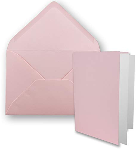 FarbenFroh by GUSTAV NEUSER 25x DIN B6 Faltkarten Set mit Umschlägen in Rosa - 120 x 170 mm - inkl. weißem Einlege-Papier - ideal für Einladungskarten, Hochzeit, Taufe, Kommunion, Konfirmation