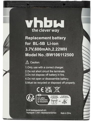 vhbw Akku kompatibel mit Vertu Constellation Handy Smartphone Telefon (600mAh, 3,7V, Li-Ion)