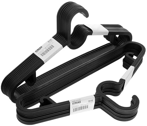 Ikea SPRUTTIG Leichte Kleiderbügel, schwarz, Kunststoff, 39 cm, 20 Stück