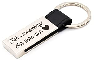 Schlüsselanhänger Fahr vorsichtig ich brauch dich hier bei mir Liebe Geschenk-Idee Partner Ich Liebe dich Für meinen Schatz Schutzengel Valentinstag