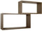 MODULARREDO | BIS RETTANGOLO BISLUNGO Set di 2 Mensole da Muro, Pensile Bagno, Mensola da Parete, Scaffale da Parete, Rovere Tabacco, 70x35 p20 cm e 60x30 p20 cm - Made in Italy