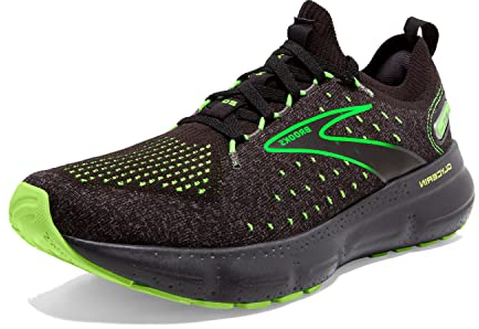 Brooks Herren Glycerin StealthFit 20 Neutral Laufschuh, Schwarz/Perl/Grüner Gecko, 44.5 EU
