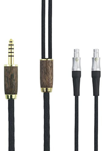 Cavo bilanciato da 4,4 mm maschio 6N OCC rame placcato argento 4,4 mm, compatibile con cuffie Sennheiser HD800, HD800S, HD820 in noce
