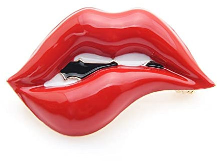C H SZ CC Rote Lippe Emaille Broschen Frauen Männer Party Bankettlegierung Brosche Pins Mädchen Mützen Taschen Zubehör