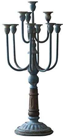 caihuashopping Display Candelabra Taper Candle Holder Candleholders Antique Retro Candlestick Tall Wedding Party Vintage Wrought Iron Candle Holders 10-Arm Decoration Candle Holders (Color : A)