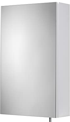 Croydex Dawley White Bathroom Mirror Cabinet, Wall Mounted Bathroom Cabinet with Mirror, Pre-Assembled & All Fixings Included, with Easy Hang 'n' Lock Installation, Soft Close Hinges, 67x40x11.9cm