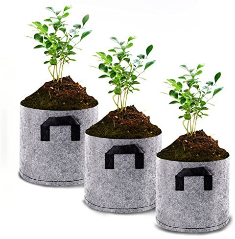 Lot de 3 sacs de culture respirants non tissés pour culture de plantes - 100 litres