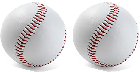 GBB Weiche, professionelle Baseballs aus hochwertigem Leder Sicherheits-Handgenähte Gummi-Baseballs für Baseball-Training, Geschenke für Jungen/Erwachsene/Jugendliche (2 Packungen)