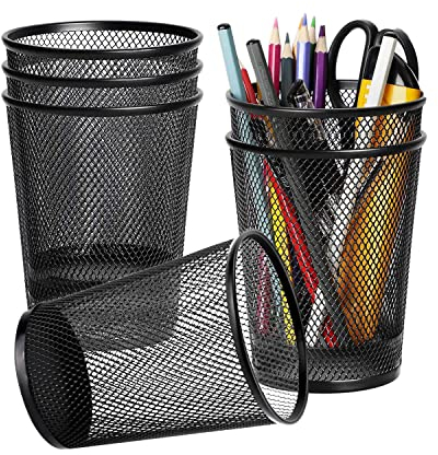 Stifthalter, 6 Stück, Netz-Metall-Bleistiftbecher, langlebiger Stift-Organizer, Schreibtisch-Organizer-Set für Büro, Schreibtisch, Aufbewahrung und Organisation