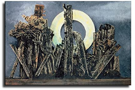 Max Ernst Poster, Motiv: Großer Wald auf Leinwand, Wandkunst, Wohnzimmer, Schlafzimmer, Gemälde, 40 x 60 cm