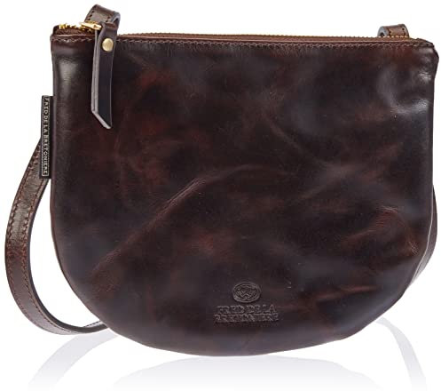Fred de la Bretoniere Damen FRB0355 Crossbody shiny nappa, Dark Brown, Einheitsgröße EU