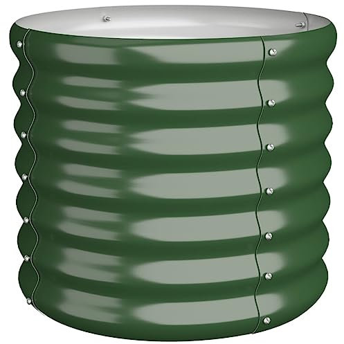 vidaXL Pflanzkübel Blumenkübel Hochbeet Blumenkasten Pflanzgefäß Pflanzkasten Blumentopf Garten Pulverbeschichteter Stahl 40x40x36cm Grün