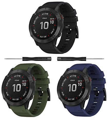 Armband für Feinx 8 51mm/Fenix 7X/Fenix 7X Solar/Fenix 6X/Fenix 6X Pro, 26mm Silikon Sport Ersatzarmband Armband für Fenix 7X Sapphire Solar/Fenix 6X/Fenix 6X Pro/Fenix 5X/Fenix 5X Plus/Fenix 3 HR