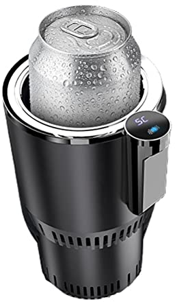 HEITIGN Enfriador de Coche, Taza Calentadora de Refrigeración y Calefacción para Coche, Práctico Refrigerador para Coche (Black)