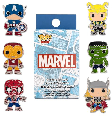 Loungefly Marvel POP! Enamel Pin - 1 Of 12 to Collect - Styles Vary - Avengers - Blind Box Enamel Pins - Cute Collectable Novelty Brooch - for Backpacks & Bags - Gift Idea - Official Merchandise