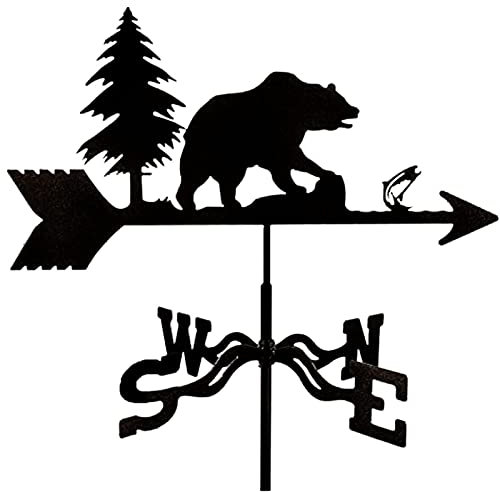 ANCNA-U Girouettes Lone Star Girouette Métallique Girouette pour Yard Créatif Rétro Creux Indicateur de Direction du Vent Extérieur Toit Jardin Montage Cour Ferme Décor Girouette pour Cour,