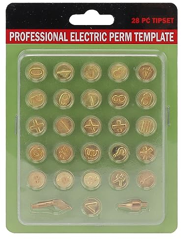 Mumusuki 28PCS Number Wood Burning Tip Set, Brass Welding Pyrography Heads with Number Symbols DIY Embossing and Carving Crafts for Wood Burning Projects