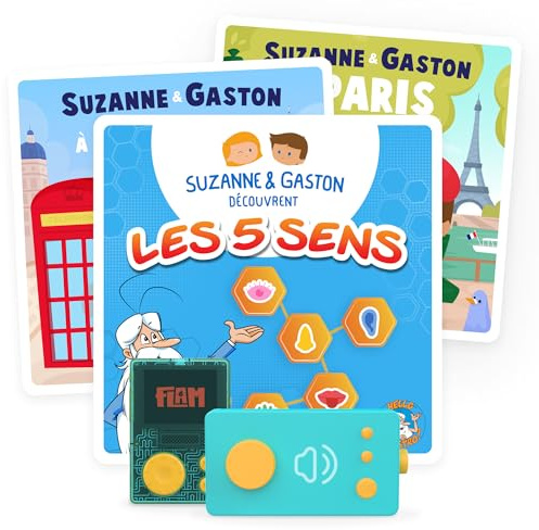 Lunii- 3 Livres Audio interactifs-Pack découverte de 40 Histoires Suzanne et Gaston pour Enfants de 3 à 8 ans-5H02 d'écoute sur la conteuse Ma Fabrique à Histoires, Boîte à Histoires Lunii