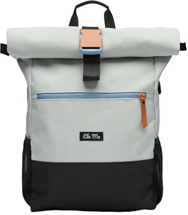 Ela Mo™ Rolltop Rucksack | Lightgrey Orange Pop