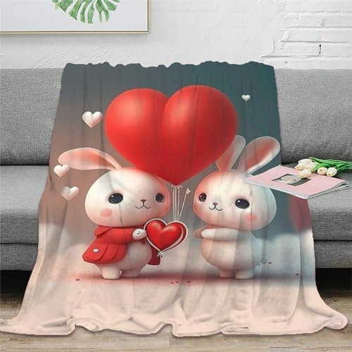 Strunt Niedliches Kaninchen Zeichentrickfilm Decke, Weiches Plüsch-Flanell-Fleece-Überwurf, Decken Für Couch, Sofa, Bett, Wohnzimmer 40x50inch(100x130cm)